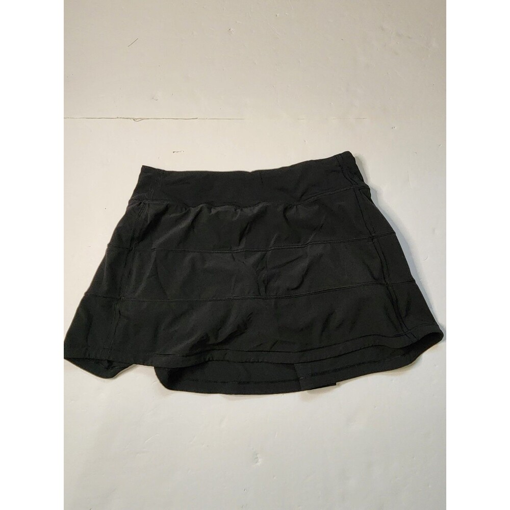 Lululemon Pace Rival Skirt Womens 4 Tall Black Lined W8A79T Tennis Athleisure